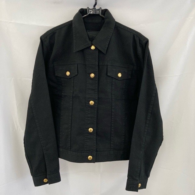 C388 ローレンジーンズ L アメリカ古着 デニム コットンジャケット ブラック Ralph Lauren レディース拍卖