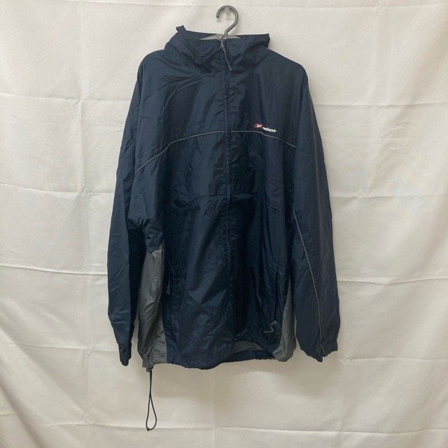 B577 リーボック L アメリカ古着 ナイロン プルオーバージャケット ネイビー Reebok メンズ拍卖