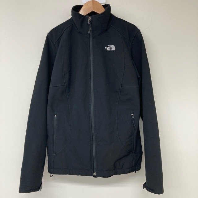 B657 ザノースフェイス M アメリカ古着 ポリエステル混 長袖 ソフトシェルジャケット ブラック THE NORTH FACE レディース拍卖