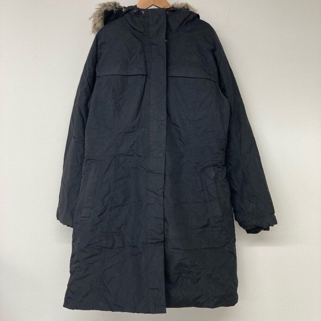 B659 ザノースフェイス L アメリカ古着 ナイロン 長袖 ダウンコート ブラック THE NORTH FACE レディース拍卖