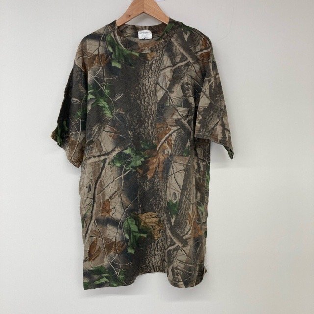 B637 モッシーオーク アメリカ古着 メキシコ製 半袖 コットン Tシャツ ブラウン MOSSY OAK メンズ拍卖