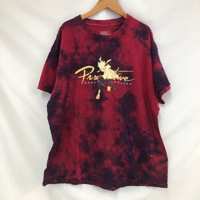 C508 プリミティブ L アメリカ古着 メキシコ製 タイダイ プリント コットン 半袖 Tシャツ レッド Primitive メンズ拍卖
