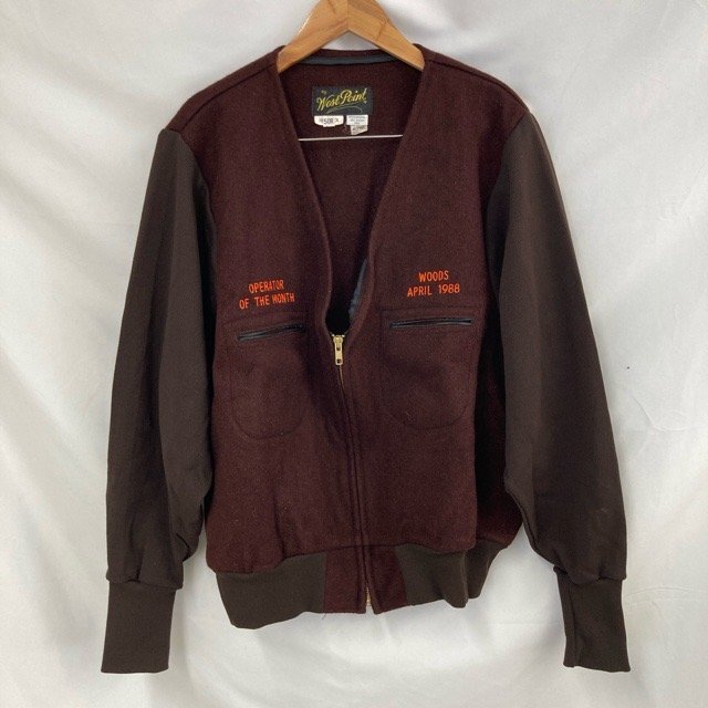 C630 ウエストポイント - アメリカ古着 ウール ブルゾン ブラウン WEST POINT メンズ USA製拍卖