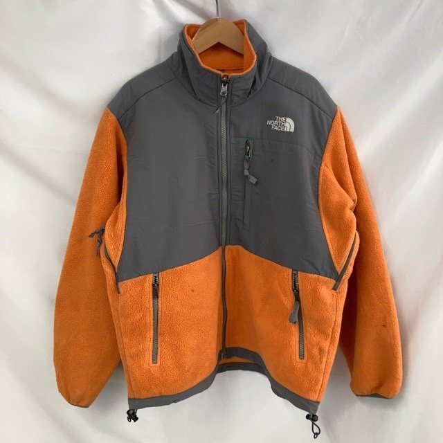 C613 ノースフェイス M アメリカ古着 フリース 長袖 ジャケット 裏起毛 オレンジ THE NORTH FACE レディース拍卖