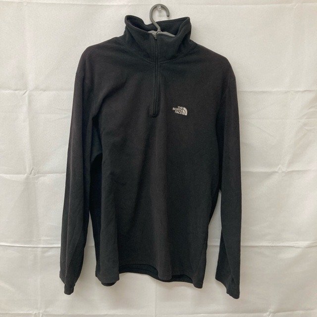 D110 ノースフェイス M アメリカ古着 ハーフジップ 裏起毛 フリース ジャケット ブラック THE NORTH FACE メンズ拍卖