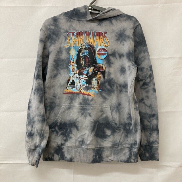 D18 ソノマ L スターウォーズ タイダイ プリント コットン 裏起毛 長袖 パーカー グレー SONOMA レディース拍卖