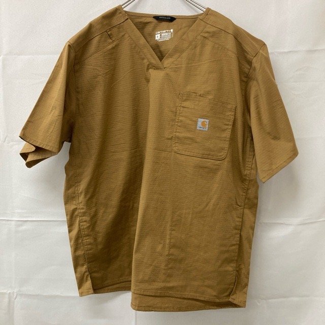 D38 カーハート XL アメリカ古着 コットンナイロン 半袖 ワークシャツ キャメルブラウン Carhartt メンズ拍卖