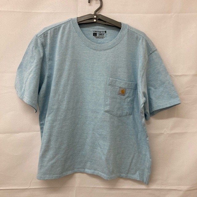 D40 カーハート L アメリカ古着 2023年 コットン 半袖 ポケットTシャツ ライトブルー Carhartt メンズ拍卖