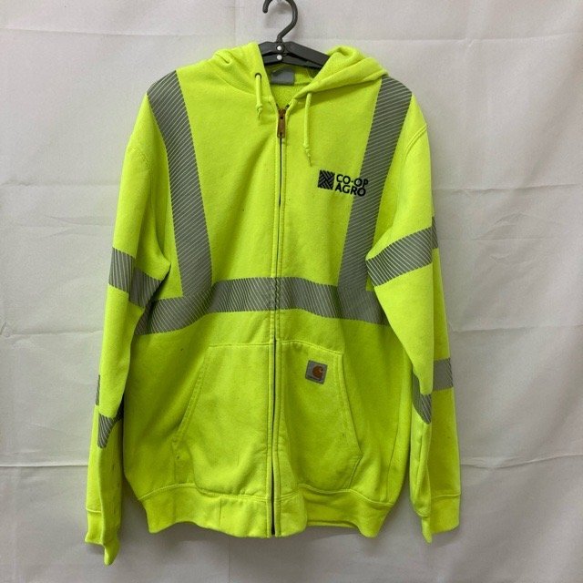 D51 カーハート M アメリカ古着 ポリエステル 長袖 リフレクター付パーカー イエロー Carhartt メンズ拍卖