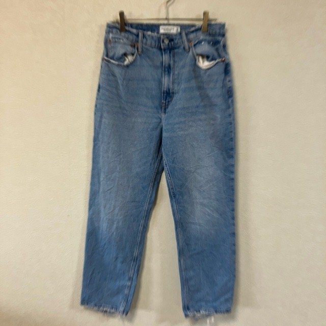 D191 アバクロンビーアンドフィッチ 30/10 アメリカ古着 デニム ダメージ コットン ジーンズ ブルー Abercrombie&Fitch レディース拍卖