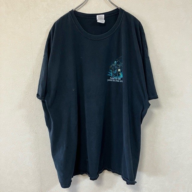 D182 ギルダン 3XL アメリカ古着 プリント コットン 半袖 Tシャツ ブラック GILDAN メンズ拍卖