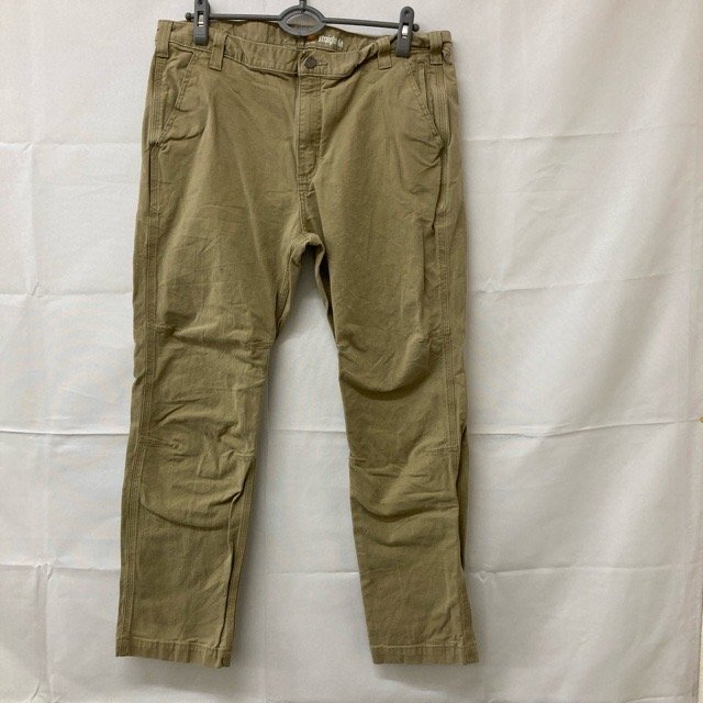 D91 カーハート 38×30 アメリカ古着 コロンビア製 ストレートフィット コットン ワークパンツ ベージュ Carhartt メンズ拍卖