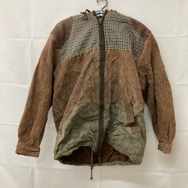 D263 ジェーシー M アメリカ古着 レザー切替 ナイロン×ウール ブルゾン ブラウン JC メンズ拍卖