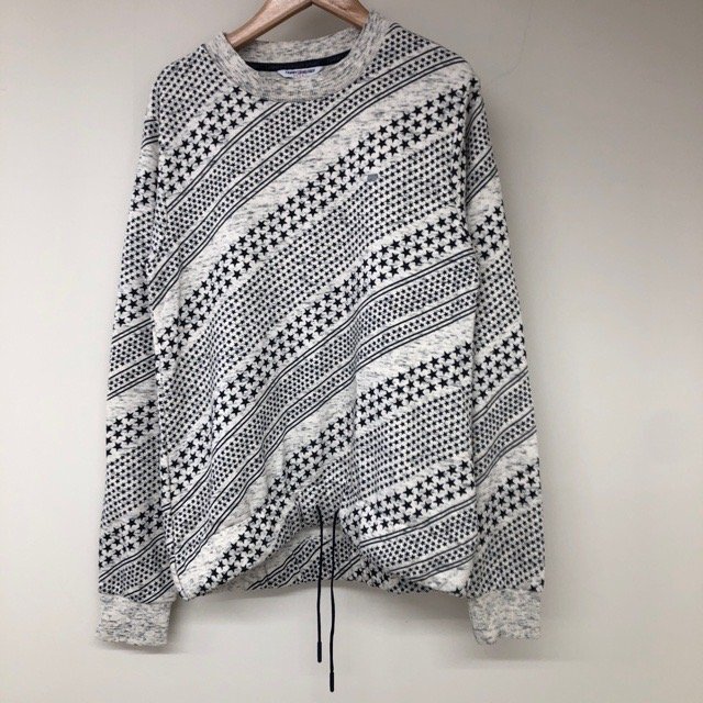 D317 トミーヒルフィガー S アメリカ古着 インド製 コットン混 星柄 長袖 スウェット ホワイト TOMMY HILFIGER レディース拍卖