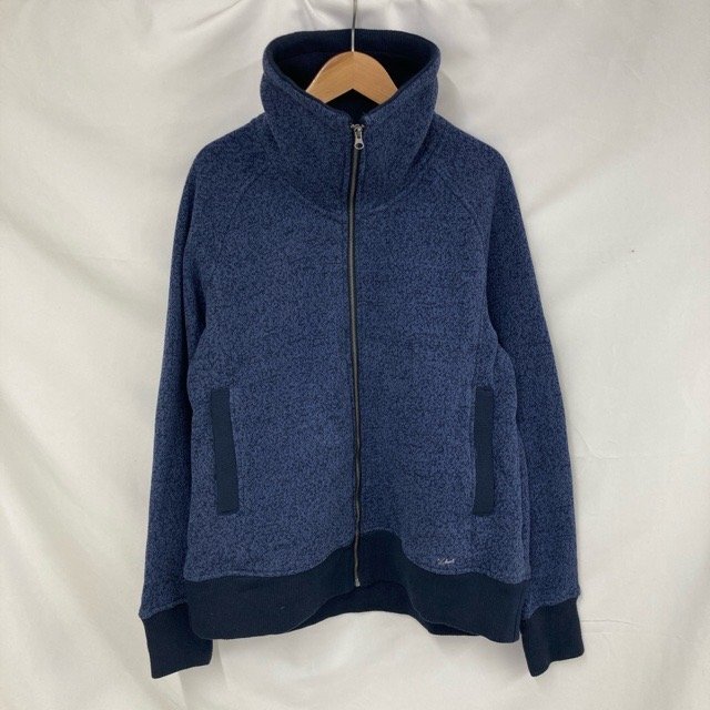 D381 ウールリッチ L アメリカ古着 ポリエステル フリース スタンドカラー ジャケット ネイビー Woolrich レディース拍卖