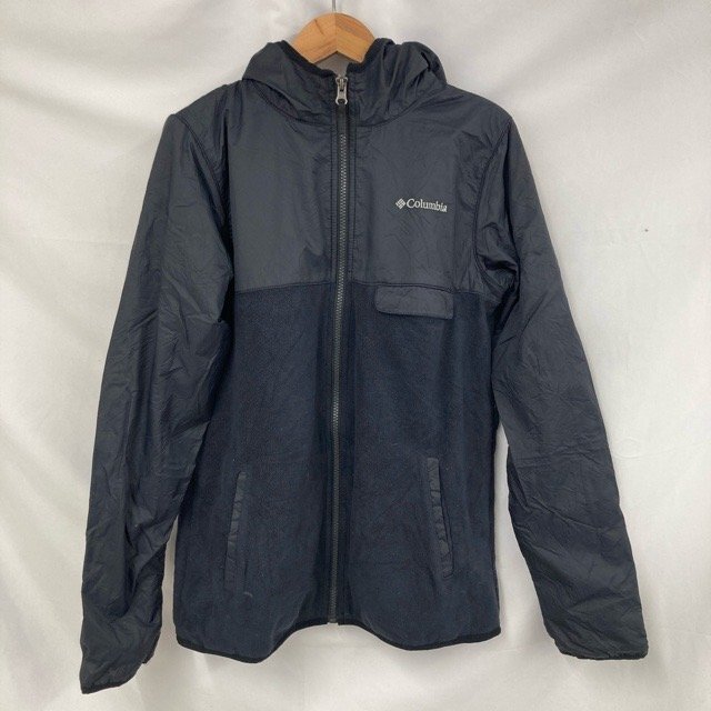 D390 コロンビア XL アメリカ古着 ナイロンポリ 切替 裏起毛 マウンテンジャケット ネイビー Columbia メンズ拍卖