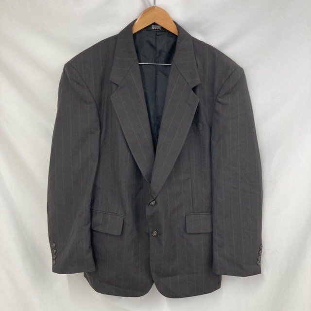 D365 ロンドンスクエア S42 アメリカ古着 ウールポリ 2ボタン テーラードジャケット グレー London Square メンズ拍卖