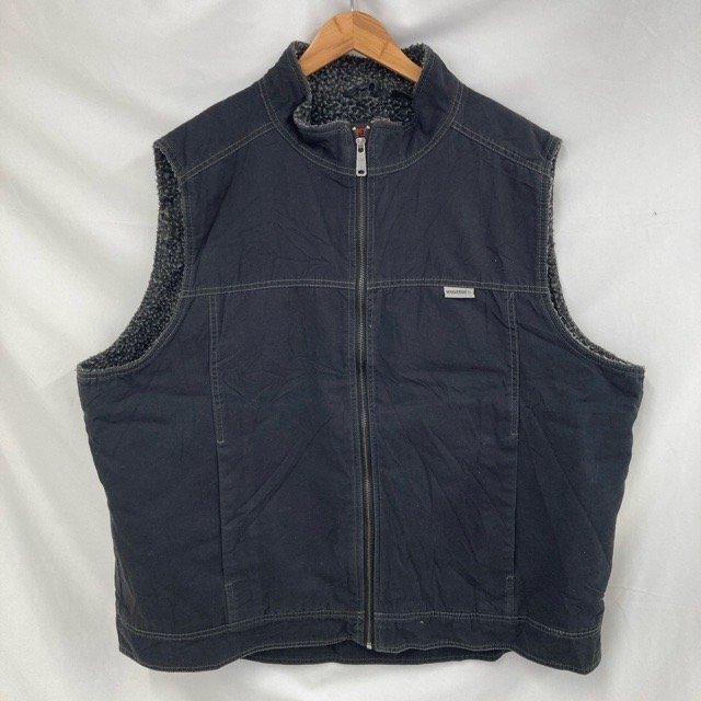 A315 ウルヴァリン XXL アメリカ古着 コットン ポリエステル ダック地 ワーク ボアベスト ブラック WOLVERINE メンズ拍卖