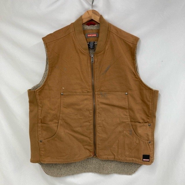 A317 クラフツマン XL アメリカ古着 コットン ポリエステル ダック地 ワーク ボアベスト キャメル CRAFTSMAN メンズ拍卖