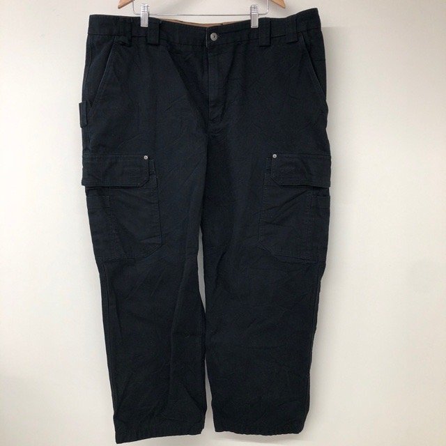 D413 デュルーストレーディング 44×32 アメリカ古着 ダック地 コットン カーゴパンツ ブラック Duluth Trading メンズ拍卖