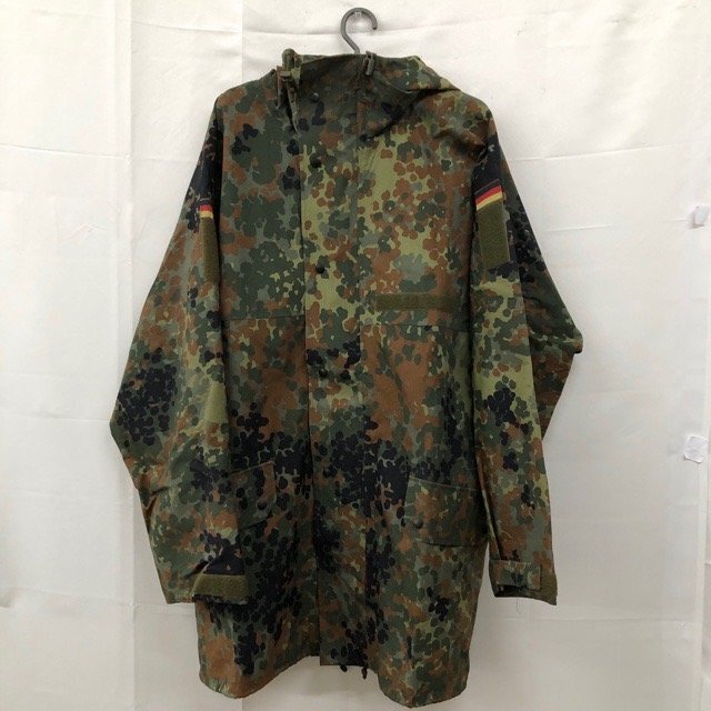 B715 TEKSKON III 52/54 ユーロ古着 1999年製 ドイツ軍 リザードカモ柄 ナイロン混 ミリタリージャケット グリーン メンズ拍卖