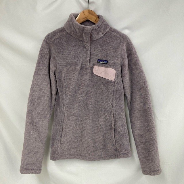 A535 パタゴニア S アメリカ古着 メキシコ製 ポーラテック ボア フリースジャケット パープル系 patagonia 25443 18年 レディース拍卖