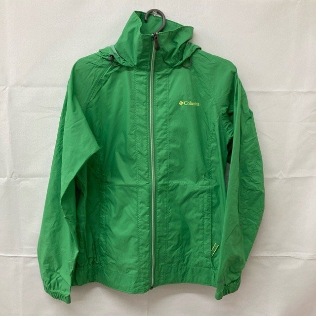 B831 コロンビア S アメリカ古着 ベトナム製 ナイロン フード付き ジャケット グリーン Columbia レディース拍卖