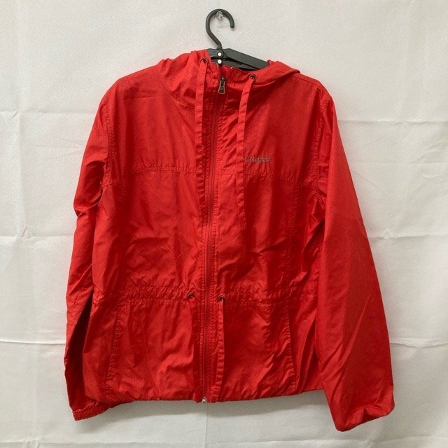 B830 コロンビア L アメリカ古着 ベトナム製 ナイロン フード付き ジャケット レッド Columbia レディース拍卖
