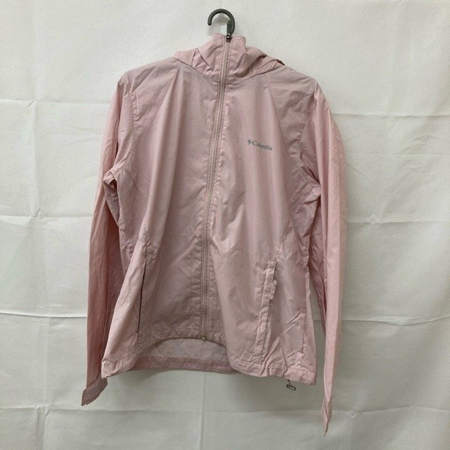 B819 コロンビア L アメリカ古着 ベトナム製 ナイロン フード付き ジャケット ピンク Columbia レディース拍卖