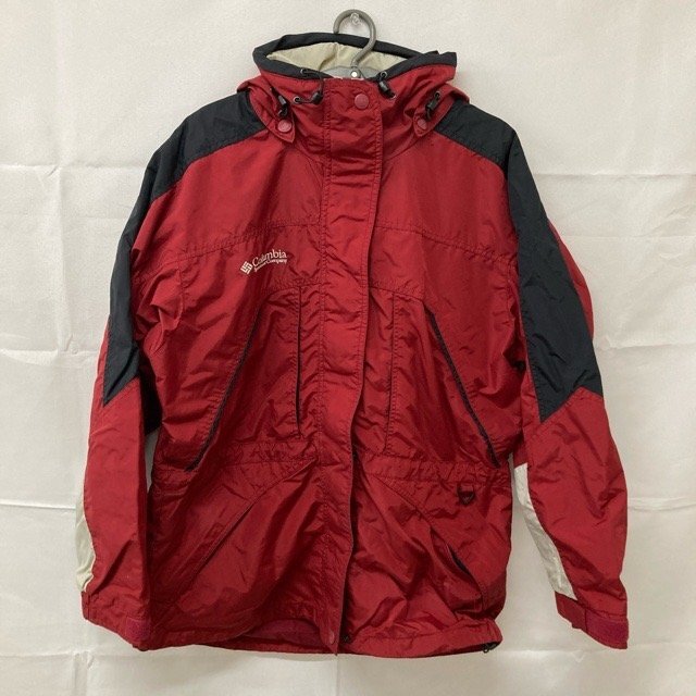 B816 コロンビア M アメリカ古着 フィリピン製 ナイロン スノージャケット レッド Columbia レディース拍卖