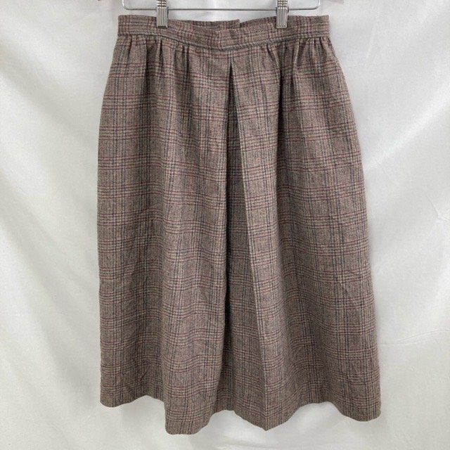 B767 エバンピコネ 12 アメリカ古着 USA製 ウール混 スカート ブラウン Evan-Picone レディース拍卖