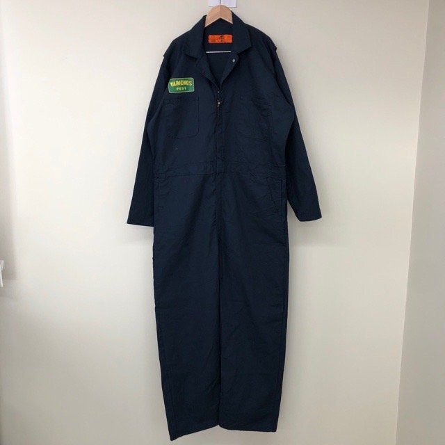 B24 レッドキャップ 46 アメリカ古着 メキシコ製 刺繍ロゴ ポリエステル混 ツナギ ネイビー RED KAP メンズ拍卖