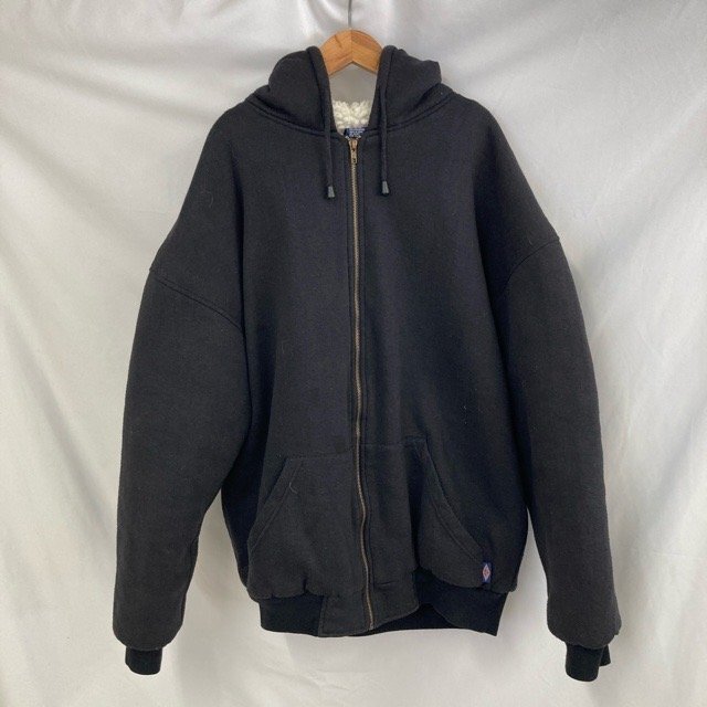 C704 ビッグヤンク L アメリカ古着 ボアライナー 長袖 ボア ジップパーカー ブラック BIG YANK メンズ拍卖