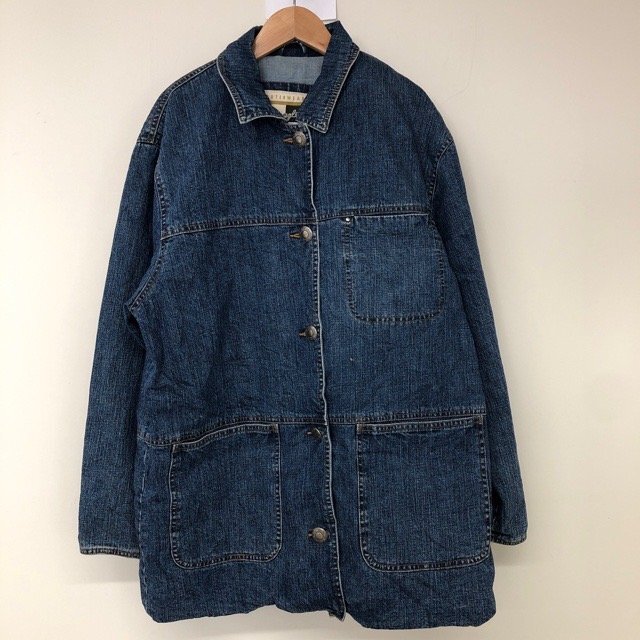 B1 ラングラー XL アメリカ古着 デニム コットン カバーオール 長袖 ワークジャケット ブルー Wrangler ユニセックス拍卖