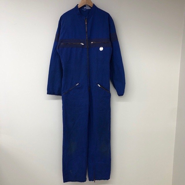 A1749 84-76 ユーロ古着 フレンチワーク 1985年 ポリコットン 長袖 ツナギ カバーオール ブルー H.ROQUETTE メンズ拍卖