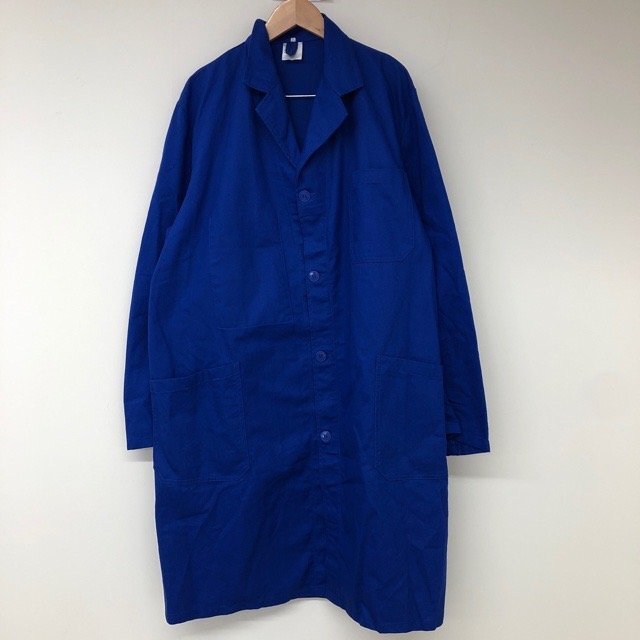 A1754 フランス製 44 ユーロ古着 フレンチワーク コットン 長袖 ワークコート ショップコート ブルー FRANCE メンズ拍卖