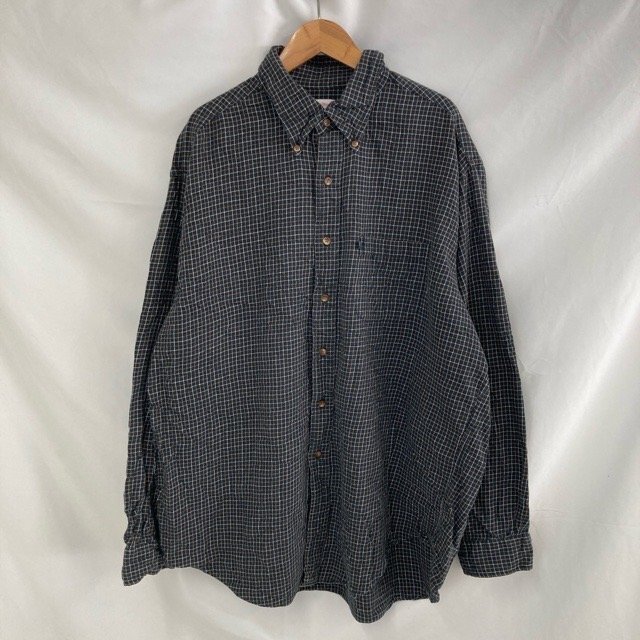 A2017 ブルックスブラザーズ XL アメリカ古着 長袖 コットン チェック シャツ ブラック BROOKS BROTHERS メンズ拍卖