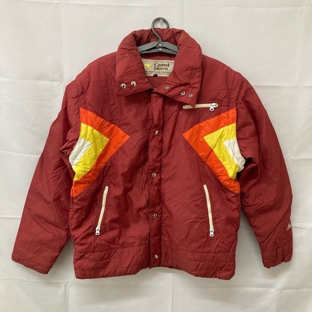 E136 キャメルダウン L アメリカ古着 ナイロン ダウンジャケット レッド Camel Down メンズ拍卖