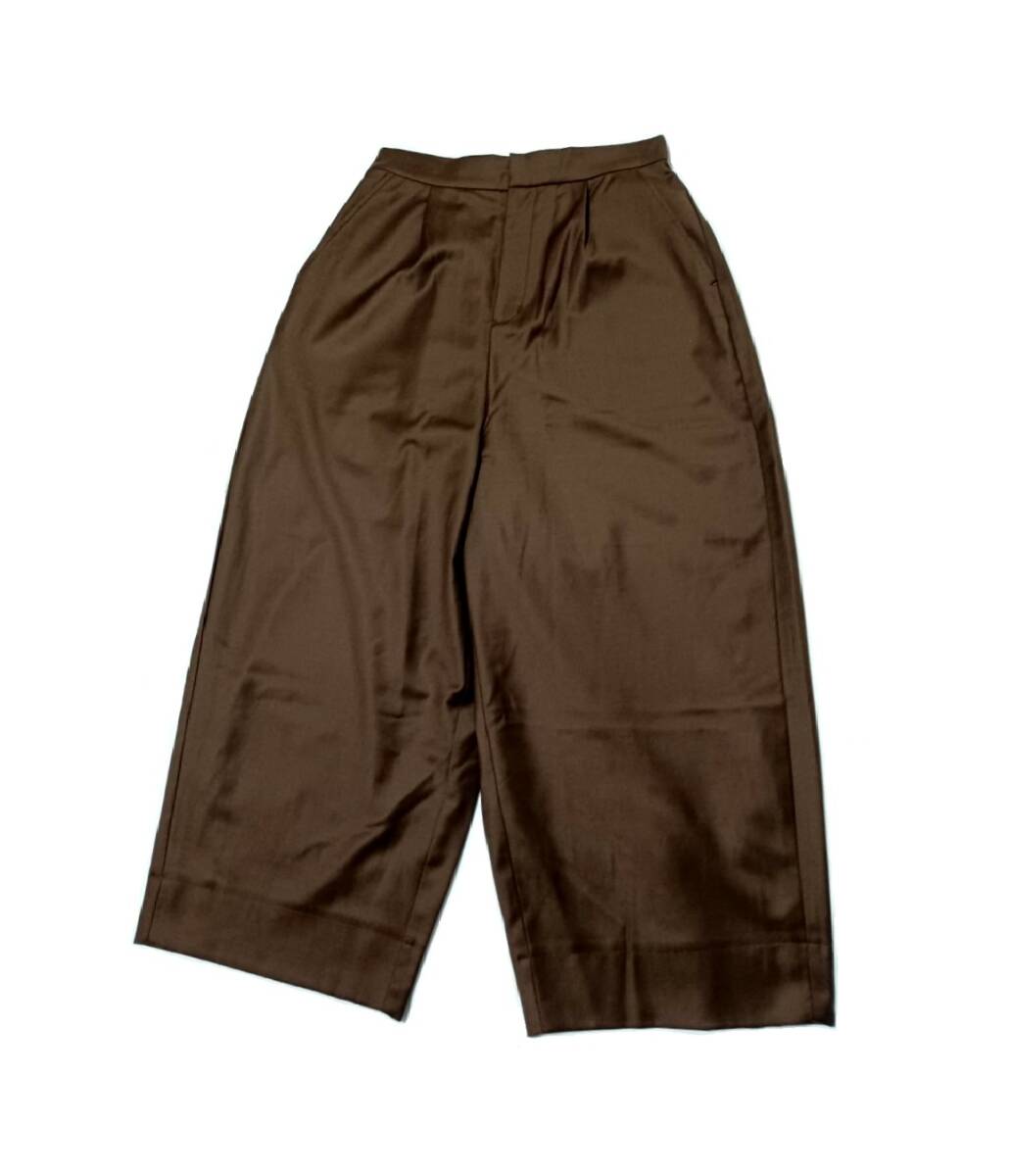 新品 定価2.8万 LOISIR ウールストレッチバレルレッグパンツ 茶色 アデュートリステス拍卖