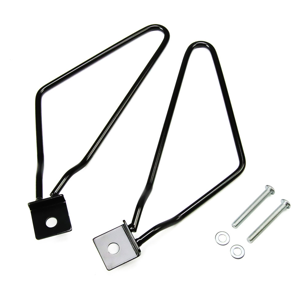 バイク汎用 サイドバッグ保護ステー 鉄製 サイドバッグサポート 耐久性向上 取付簡単 左右セット 黒色拍卖