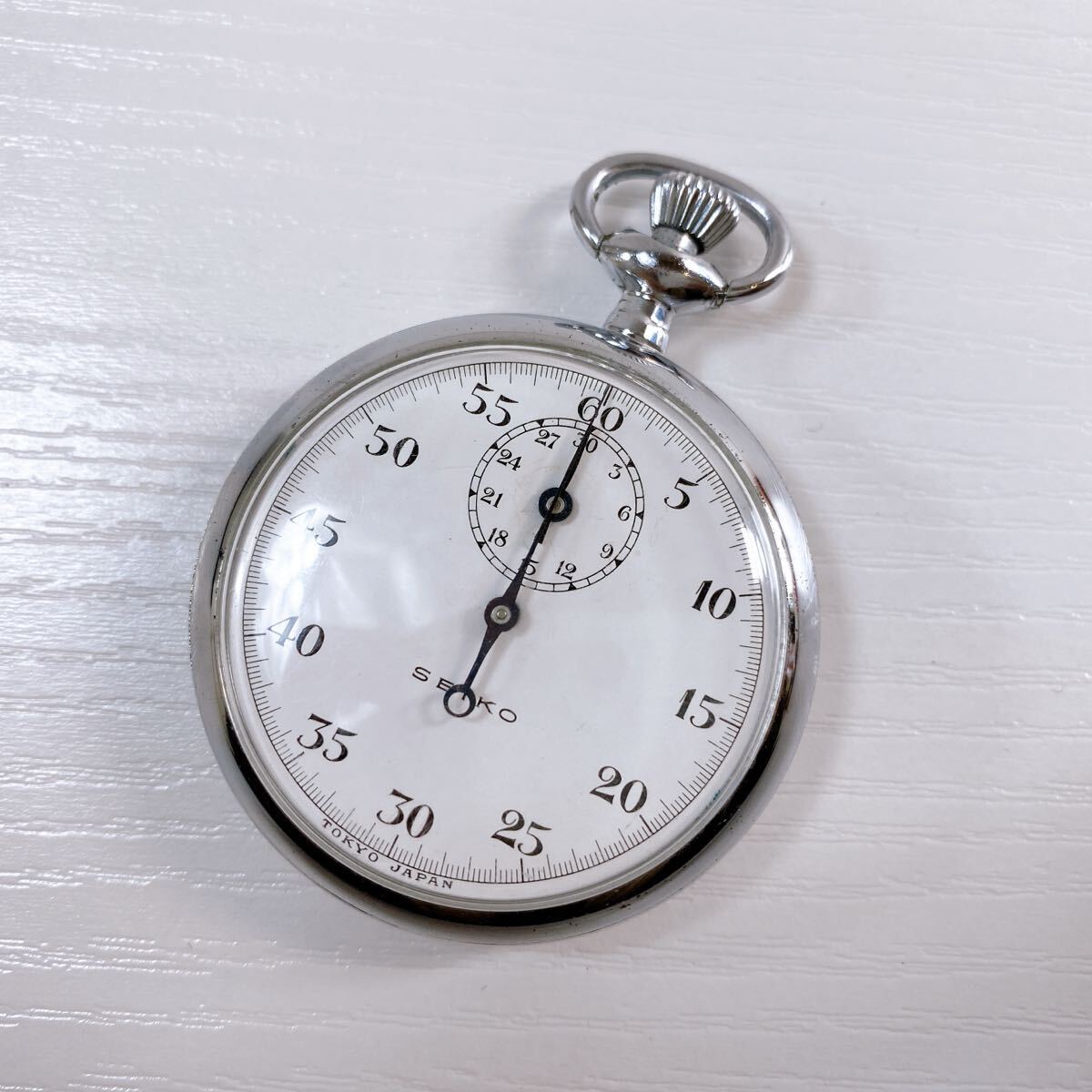 329【中古】SEIKO セイコー 手巻き ストップウォッチ シルバー 文字盤ホワイト ヴィンテージ 機械式 アナログ 動作未確認 現状品拍卖