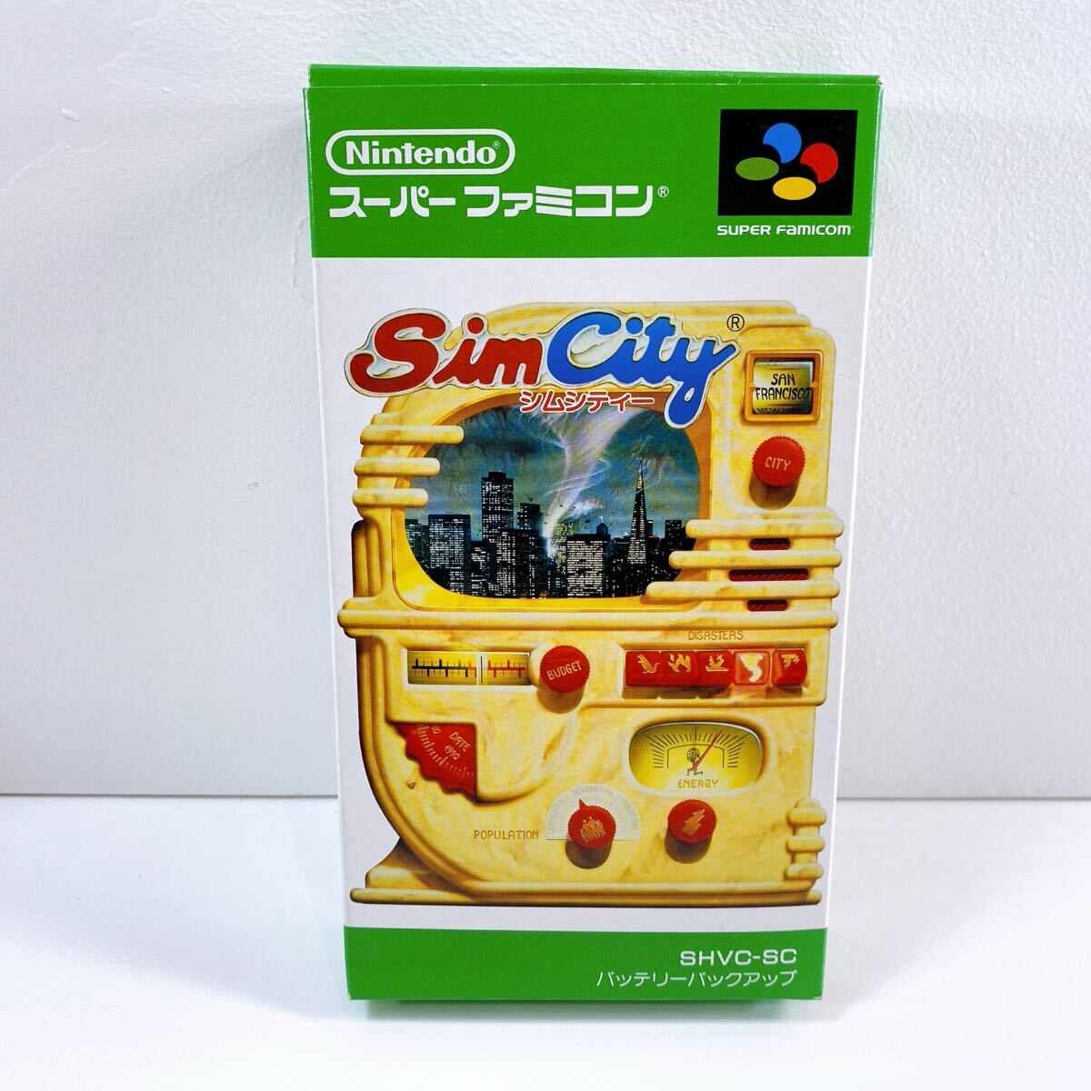 388【中古】ニンテンドー スーパーファミコン シムシティー 任天堂 スーファミ SFC ゲームソフト 箱付き 動作未確認 現状品拍卖