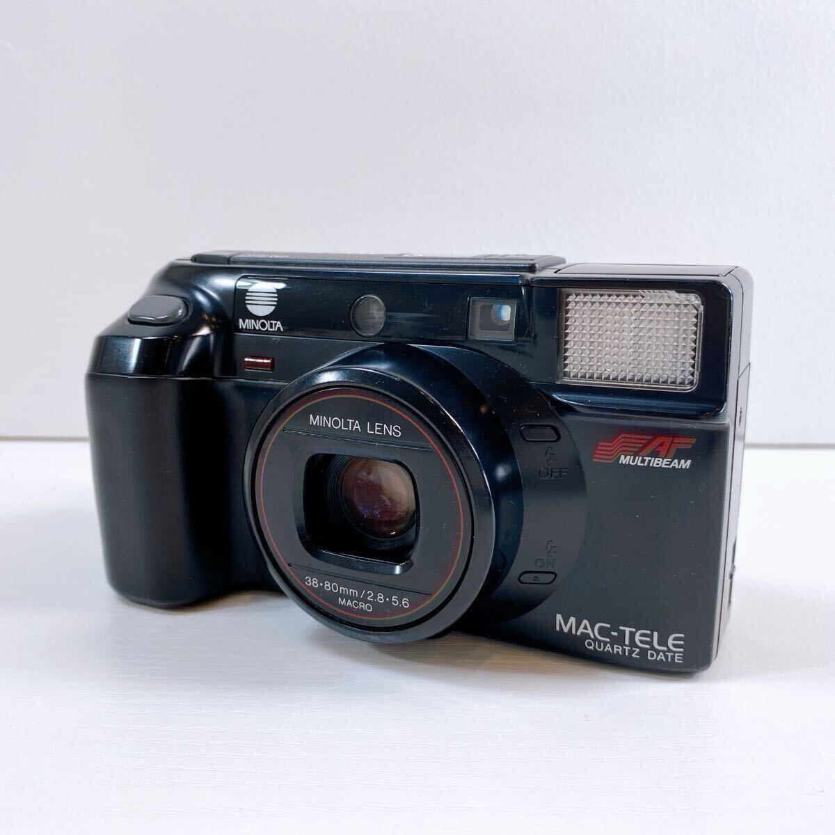387【中古】MINOLTA MAC-TELE QUARTZ DATE ミノルタ コンパクトフィルムカメラ ブラック マックテレ バッテリー付き 動作未確認 現状品拍卖
