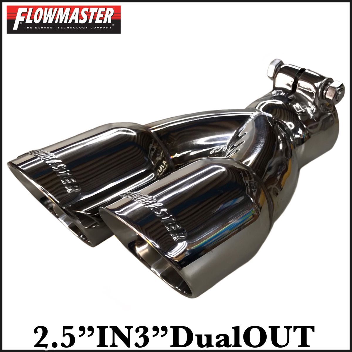 税込 FLOWMASTER フローマスター 15389 マフラーチップ デュアル クローム アメ車 SUV トラック ピックアップ 即納 在庫品拍卖