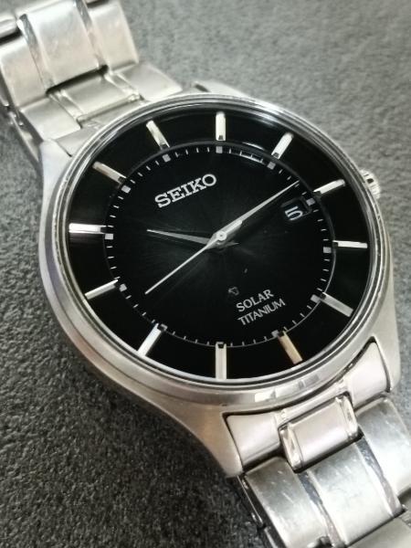 稼働 セイコー ソーラ チタニウム 時計 V157-0BX0 SOLAR TITANIUM 中古拍卖