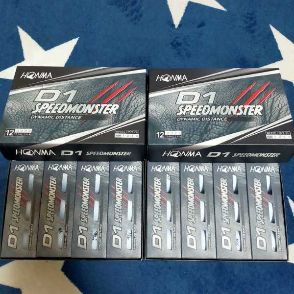 即決 2ダース 送料込み ホンマ ゴルフ ボール D1 スピードモンスター ホワイト SPEED MONSTER 新品 2025年10月購入拍卖