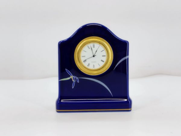 サ/ 香蘭社 置時計 ルリ蘭花 動作未確認 現状品 /HY-1262拍卖