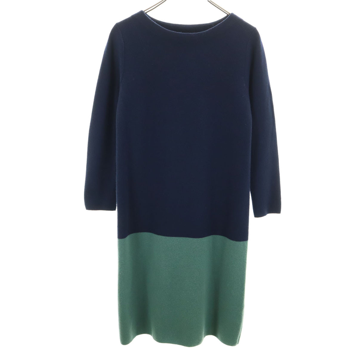 closet story UNITED ARROWS クローゼットストーリー ユナイテッドアローズ 7分袖 ワンピース ネイビー レディース拍卖