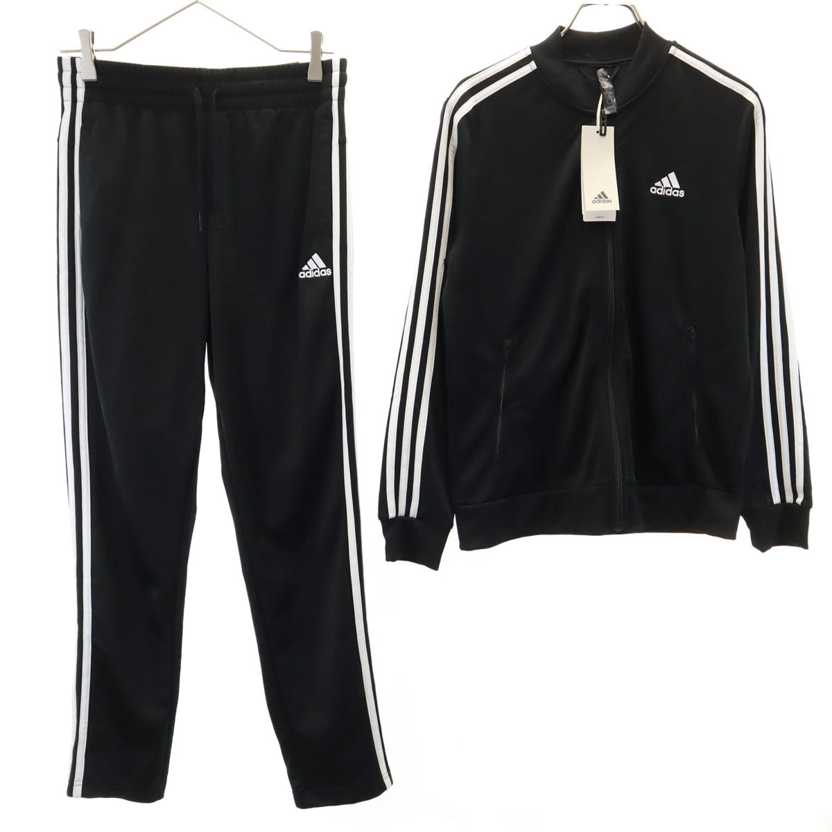 未使用 adidas アディダス トラックジャケット 上下セットアップ L ブラック ジャージ レディース拍卖