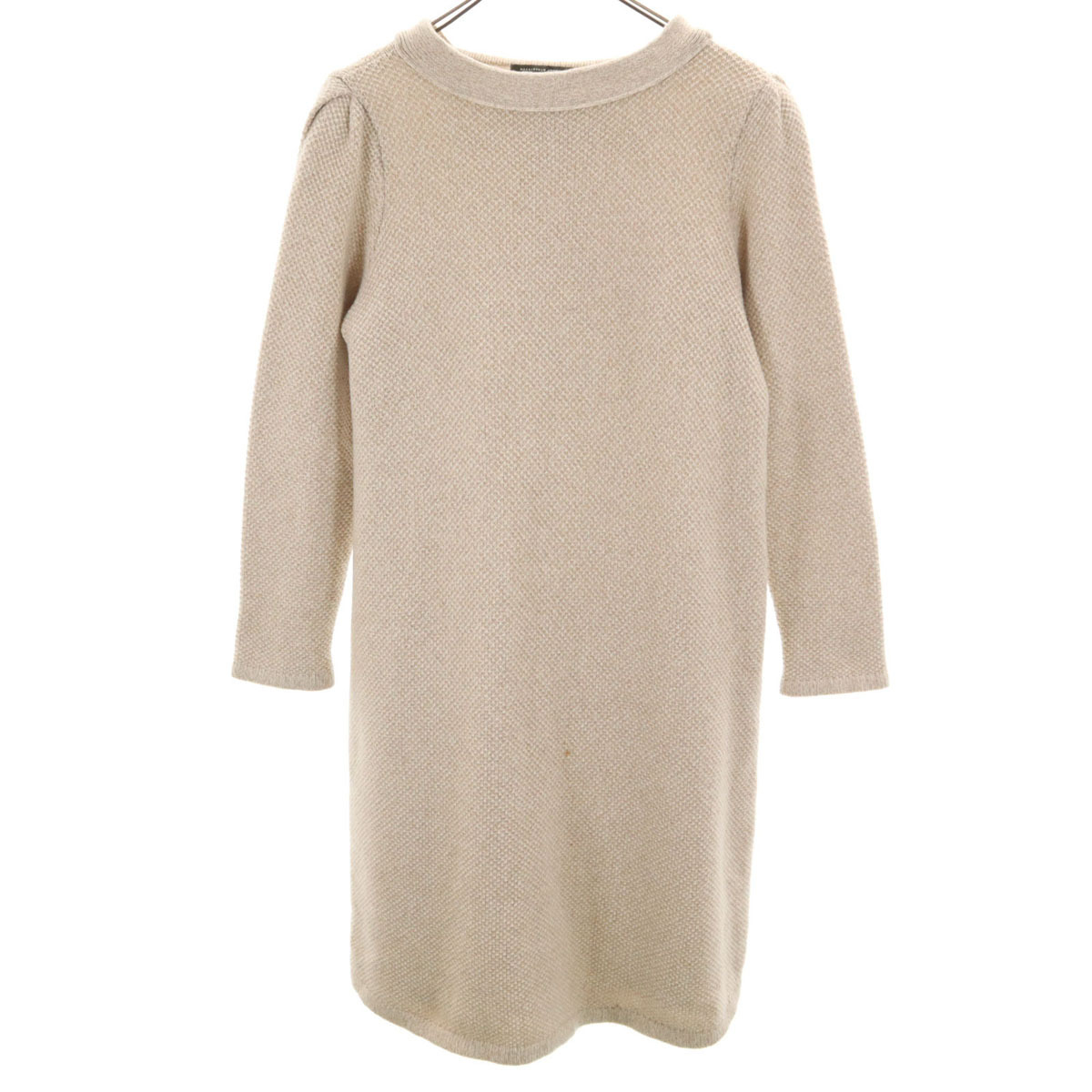 Mackintosh マッキントッシュ 日本製 カシミヤブレンド 長袖 ニット ワンピース 40 ベージュ レディース拍卖